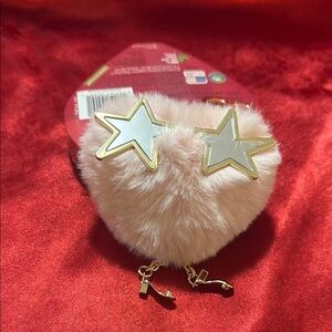 Star-Shaped Sunglasses Furry Heart Pouch